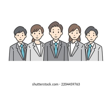 Illustration of a team of business people.
