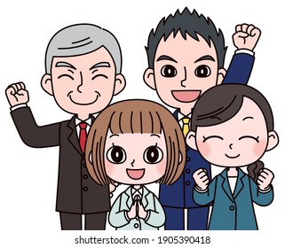 Illustration of a team of close offices 