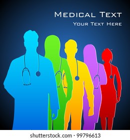 illustration of team of colorful doctor with stethoscope