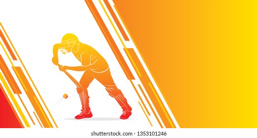 illustration of team playing cricket sports poster design Vector