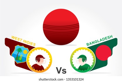 illustration of team playing cricket sports poster design Vector