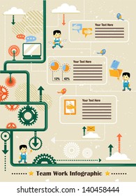 Illustration of Team work info graphic elements