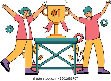 Illustration teams reach milestones that are the culmination of dedication and collaboration as teams celebrate achieving targets.