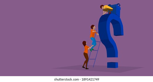 para trabajo en equipo, ayudándose mutuamente a alcanzar la ilustración vectorial de diseño plana superior. Símbolo del trabajo en equipo, cooperación, asociación.