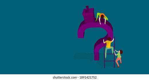 illustration for teamwork, helping each other to reach the top, flat design style vector illustration. Symbol of teamwork, cooperation, partnership.eps 10