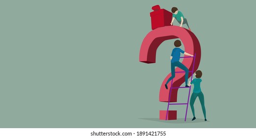 illustration for teamwork, helping each other to reach the top, flat design style vector illustration. Symbol of teamwork, cooperation, partnership.eps 10