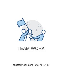 trabajo en equipo de ilustraciones icono sencillo, adecuado para su negocio de presentación, icono de sitio web, herramientas de marketing, sencillo y fácil de aplicar en cualquier lugar