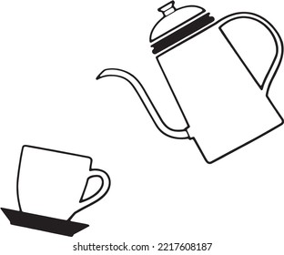 illustration of Teapot and cup