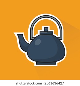 Illustration of Teapot in Flat Design