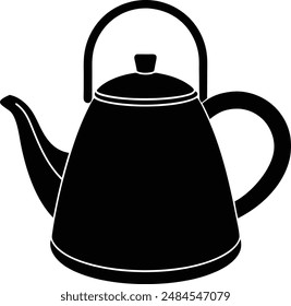 Illustration of a teapot Kettle silhouette isolated on a white background