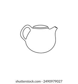 Illustration teapot line sketch with blank background