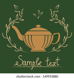 Illustration with teapot and sample text