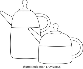 illustration of a teapot with a single line