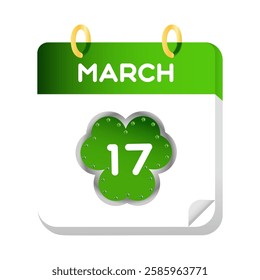 An illustration of a tear-off calendar. St. Patrick's Day. Vector illustration.