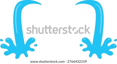 Illustration of tears when crying hard