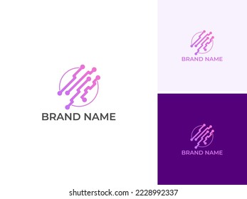 ILLUSTRATION TECH DESIGN GRADIENT COLOR TEMPLATE LOGO ICON VECTOR