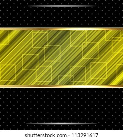 Illustration techno abstract green background, striped texture - vector