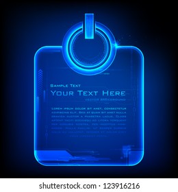 illustration of technology background with power button