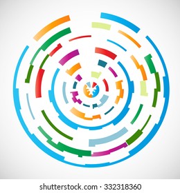 Illustration .Technology Circle Logo . Vector .