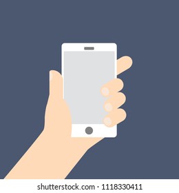 Illustration of technology concept, Hand holding smartphone with blank screen