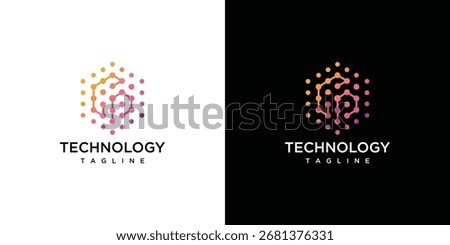 Illustration of technology connection letter CP sign logo vector template	