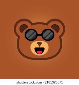 Illustration of teddy bear cartoon with sunglasses. Suitable for children t-shirt design.