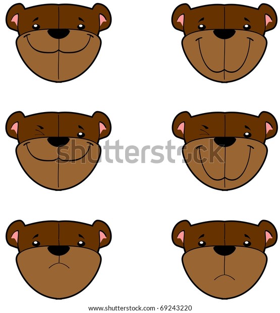 Download Illustration Teddy Bear Face Happy Sad Stock Vector ...