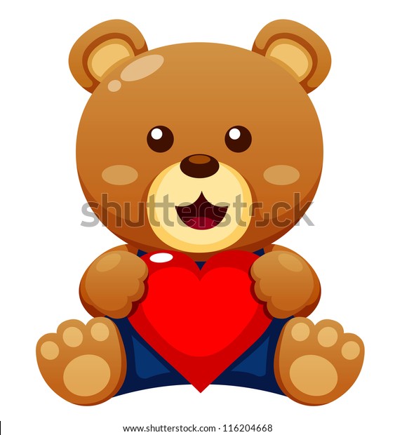 Illustration Teddy Bear Heartvector Stock Vector Royalty Free 116204668