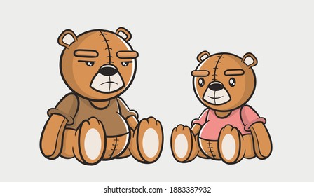 ilustración de la sentada del oso de Teddy. eps10 vectoriales