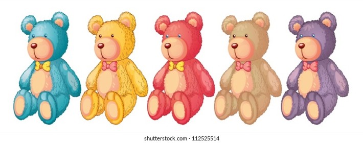 illustration of teddy bears on a white background