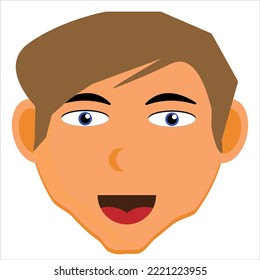 illustration teenage boy smiling happily