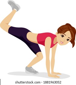 Illustration of a Teenage Girl Doing the Scorpion Animal Exercise