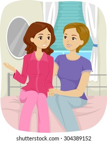 Illustration of a Teenage Girl Having a Talk with Her Mother