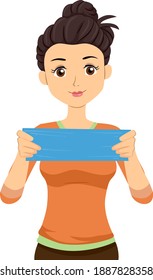 Illustration Of A Teenage Girl Holding Dental Dams For Condoms