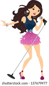 Illustration of Teenage Girl Popstar