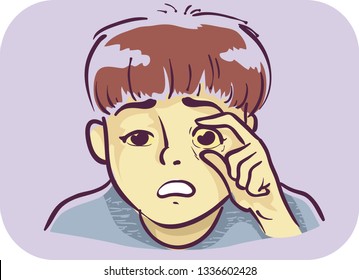 Illustration of a Teenage Guy with Yellow Skin and Eyes