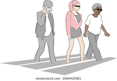 an illustration teenager having fashion weeks on the road
