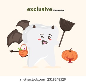 ilustración de dientes de arte vectorial haloween, iconos y gráficos