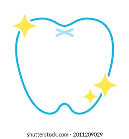 It is an illustration of teeth that shine white. Since it is vector data, it can be easily edited.
