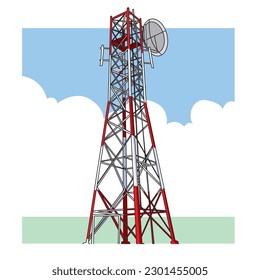 Illustration des Turms des Telekommunikationsanbieters