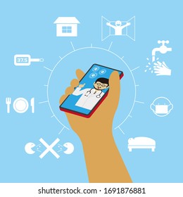 Illustration of Telemedicine (Created with vector data)