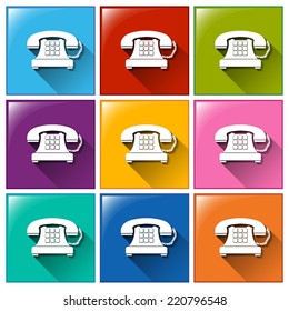 Illustration of the telephone buttons on a white background  
