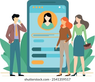 Illustration der Telefonkommunikation für effektive Arbeit