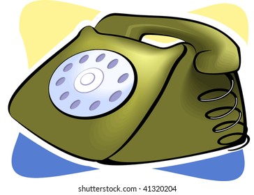 Illustration of a telephone with receiver up	