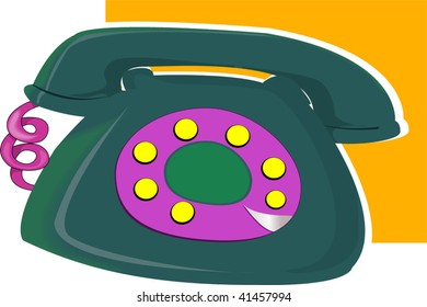 Illustration of a telephone with receiver up	