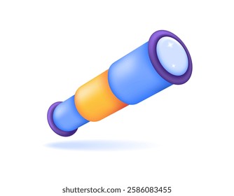 illustration of a telescope. binoculars seen from the side. tool for seeing or observing something from a distance. object or equipment. symbol. minimalist 3d style design. element