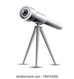 Illustration of a telescope with an eye staring to the sky.