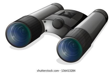 Illustration eines Teleskops auf weißem Hintergrund