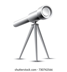 Illustration of a telescope rendered in soft gradients.