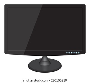 Illustration of television with empty screen  on white background.